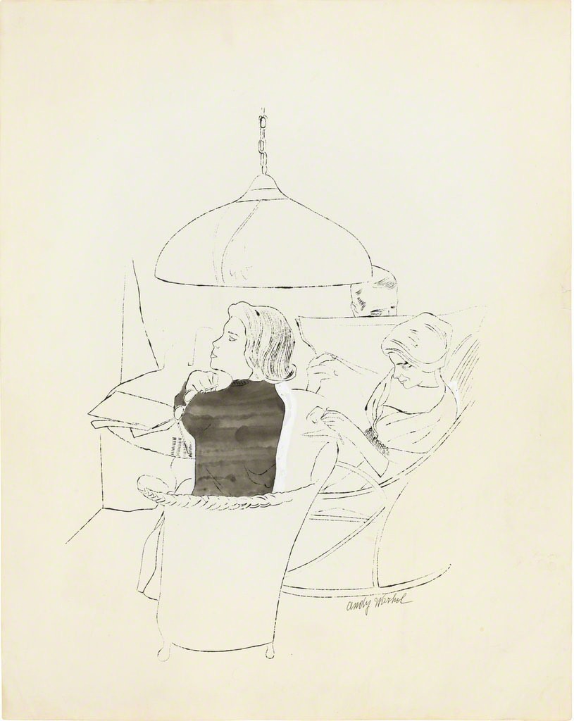 Ohne Titel (Three Figures Seated at a Round Table), image 1