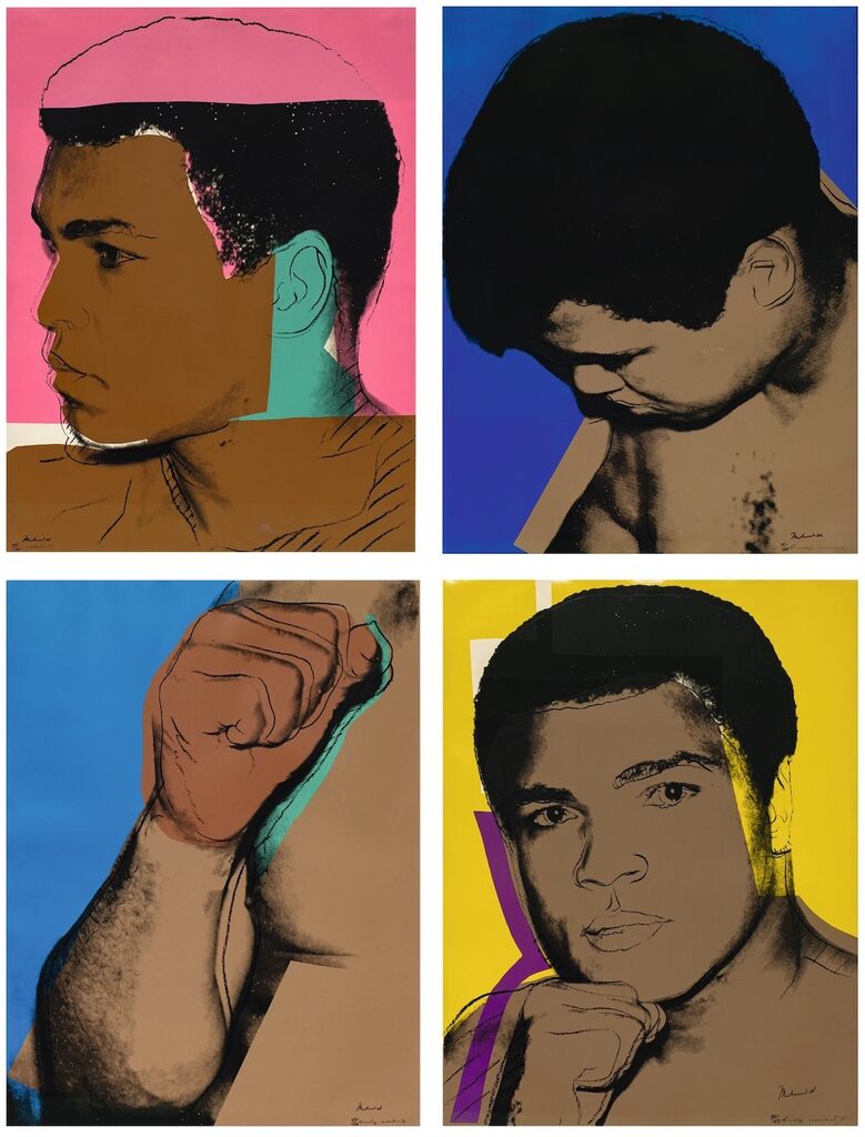 Andy Warhol, Muhammad Ali, Complete Portfolio (FS II.179-182) (Signed By Ali And Warhol), 1978