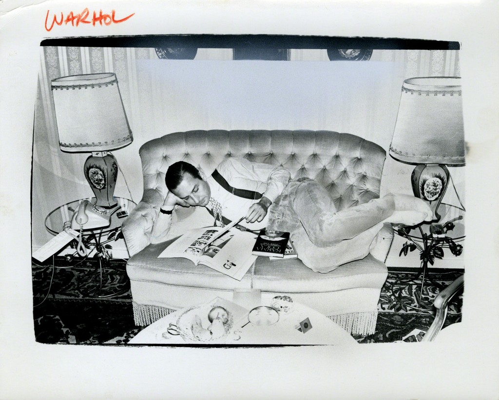 Andy Warhol, Photograph of Fred Hughes on Sofa, 1986, image 1