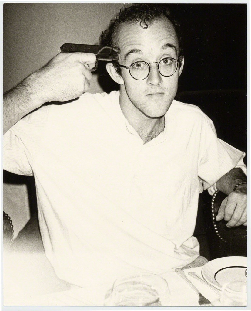 Andy Warhol, Keith Haring with gun, 1983-1984