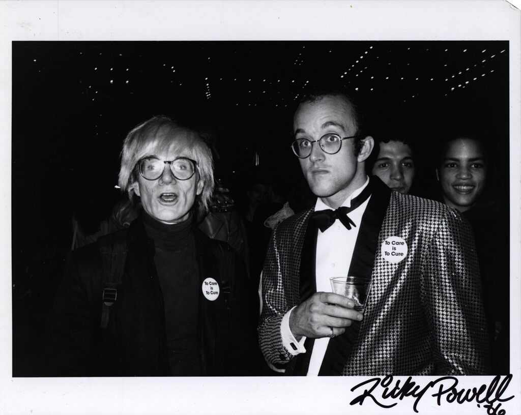 Andy Warhol, Andy Warhol Keith Haring photograph by Ricky Powell, 1986