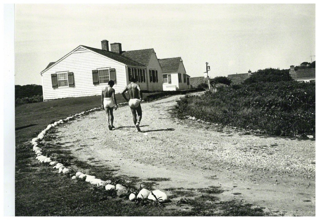 Andy Warhol, Andy Warhol's Montauk Estate with Two Unidentified Men, ca. 1975