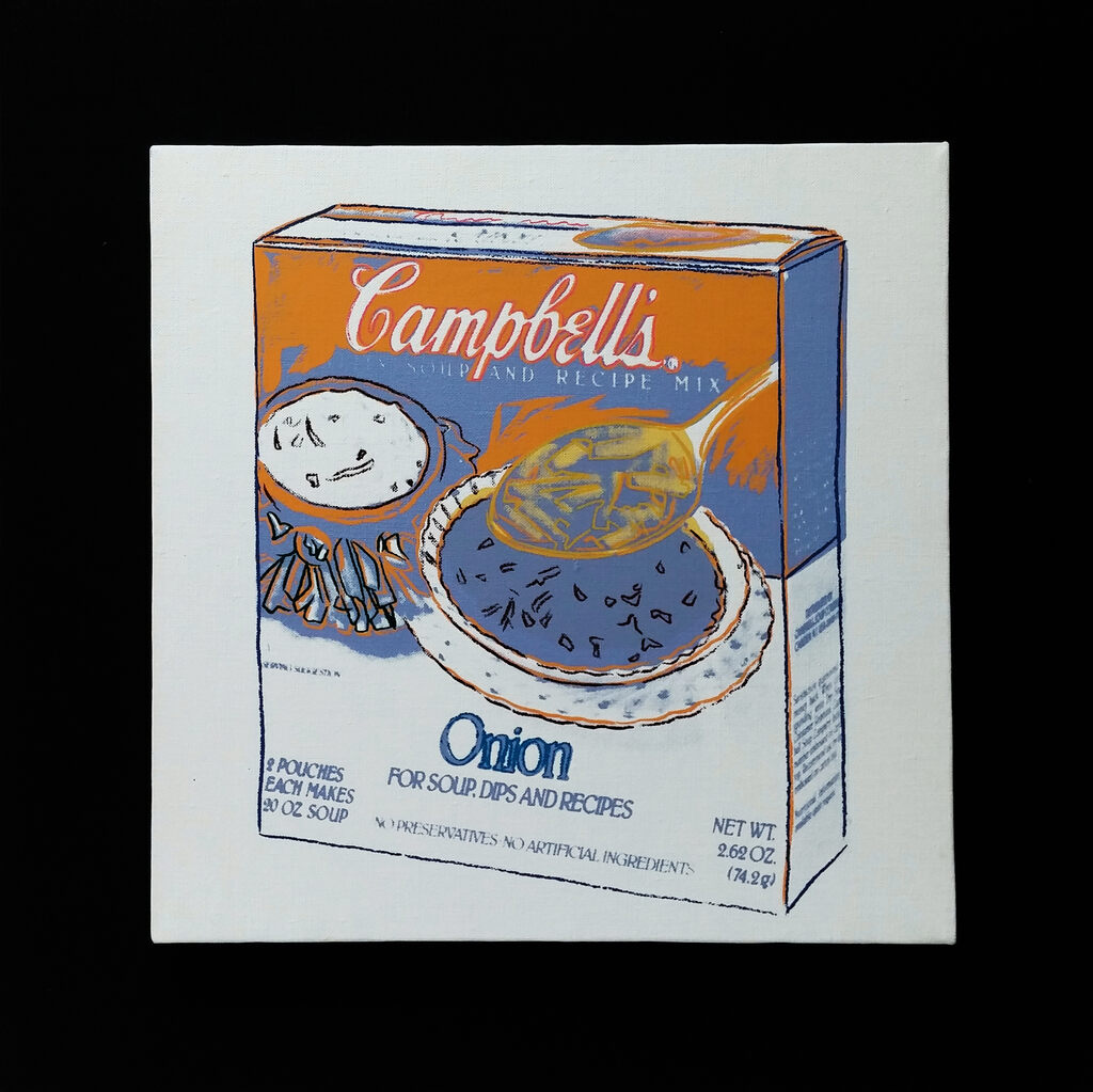 Andy Warhol, Soup Box - Onion (unique painting on canvas), 1986