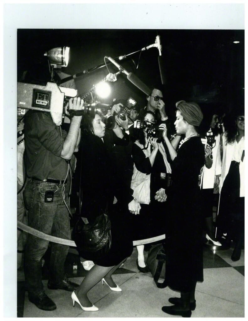 Andy Warhol, Bianca Jagger Posing for Press Photographers, 1979
