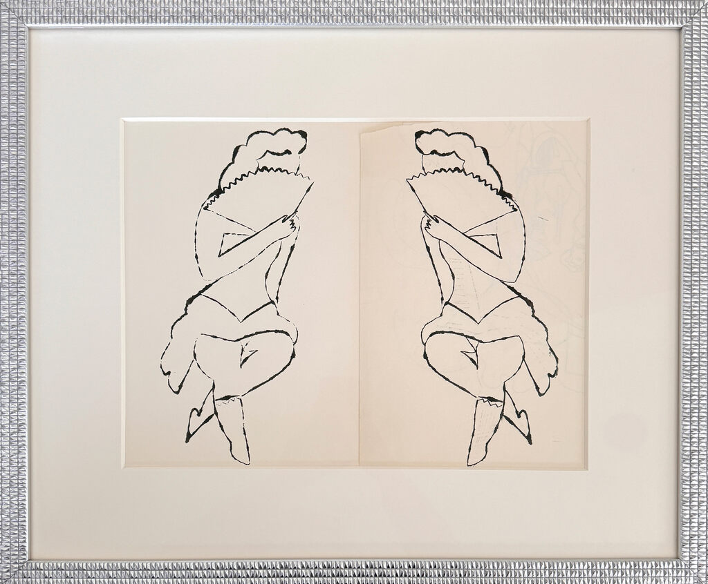 Andy Warhol, Lady with Fan, ca. 1954