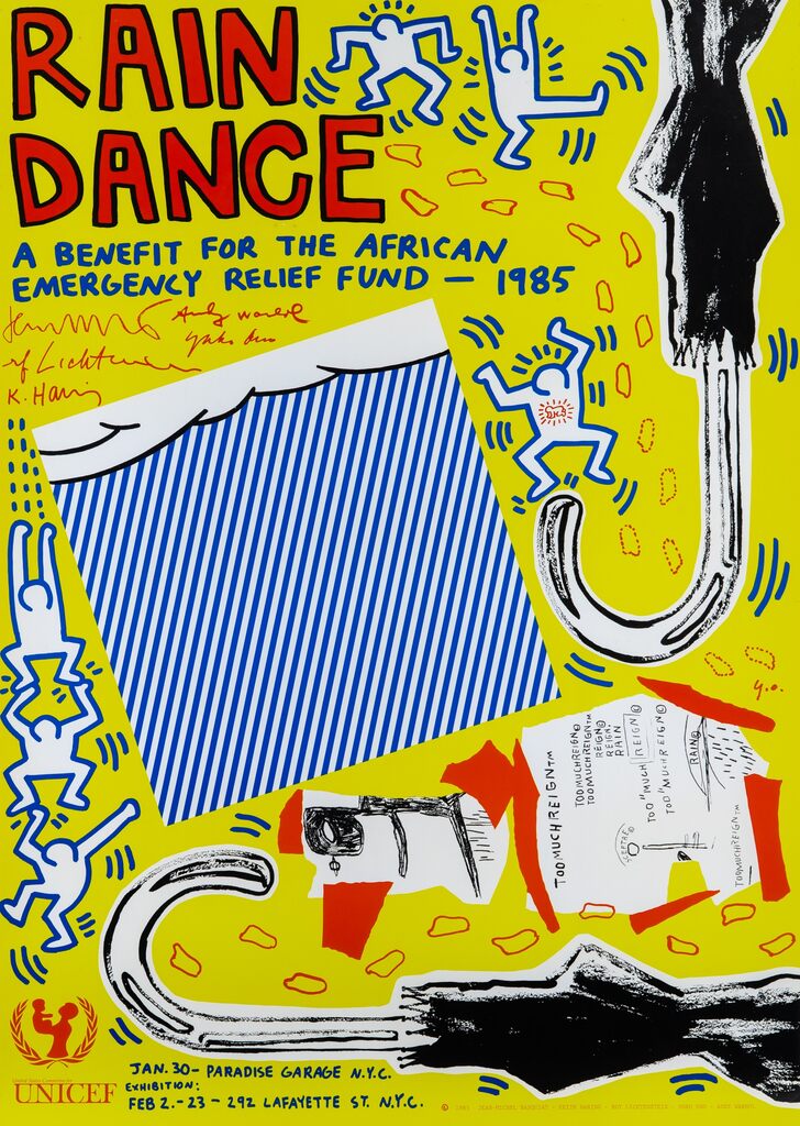 Andy Warhol, Keith Haring Basquiat Rain Dance poster 1985, 1985