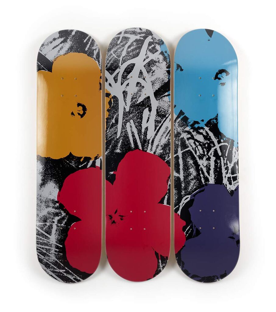 Flowers - Grey / Red Skateboard Decks, image 1