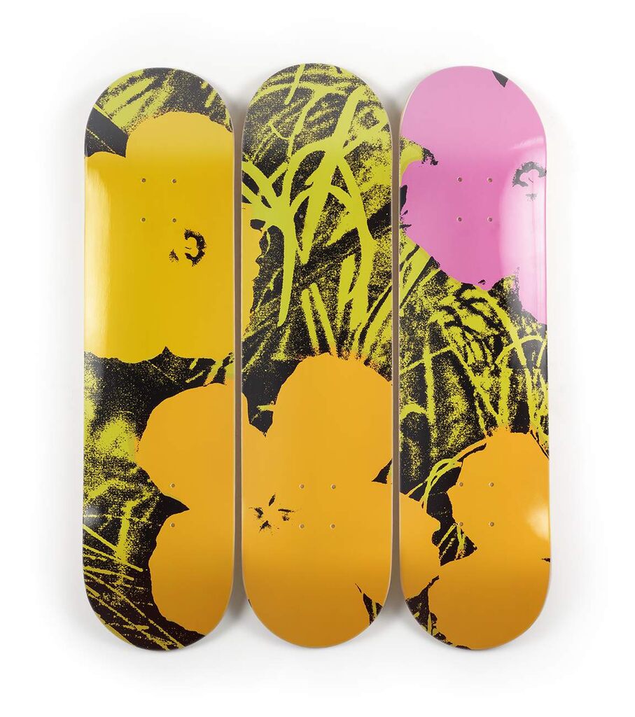 Flowers – Lime / Orange Skateboard Deck (Set of 3), image 1
