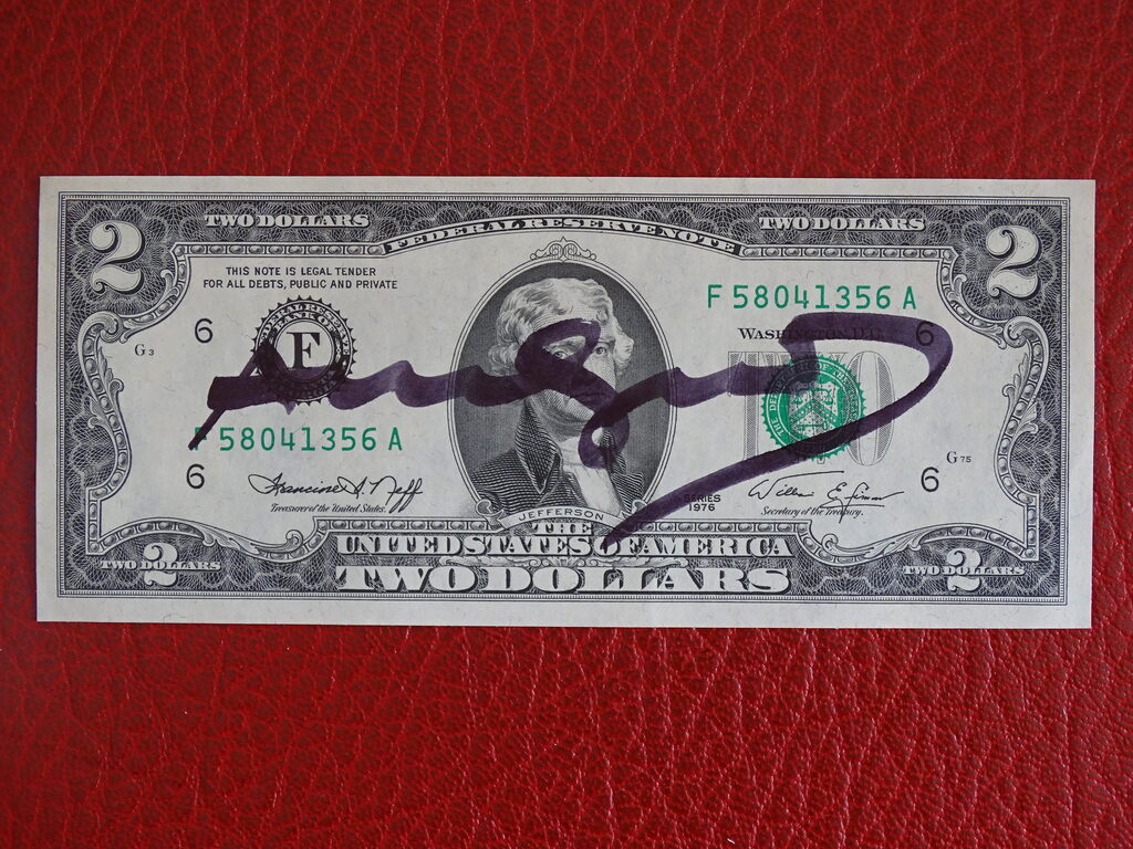 Andy Warhol, Hand signed dollar, 1976
