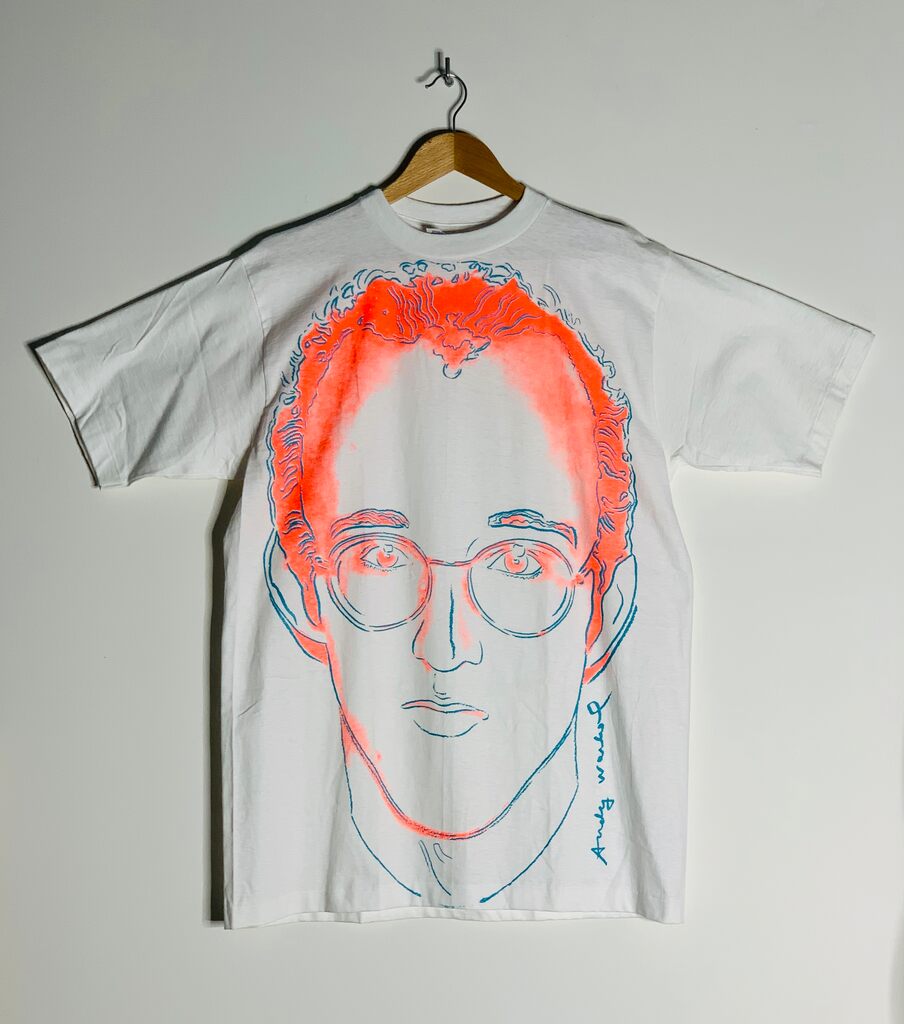 Andy Warhol, 'Portrait of Keith Haring' T Shirt (Pop Shop NYC), 1986