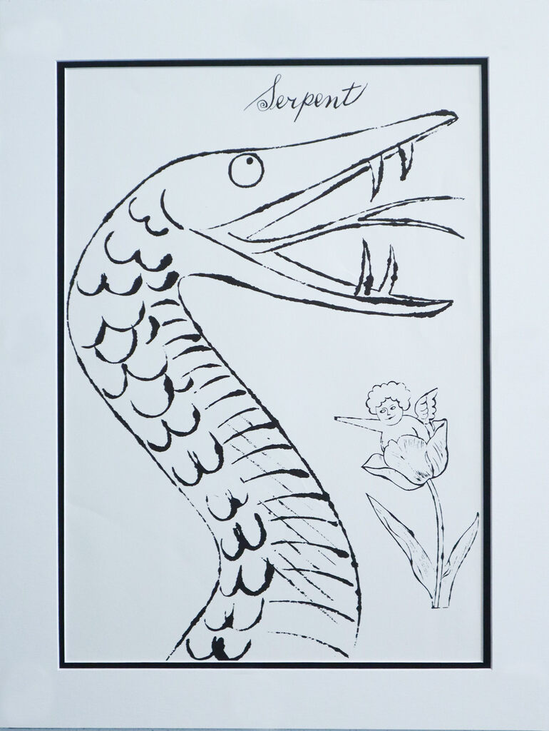 1990 Andy Warhol Colouring Book - Serpent (Matted), image 1