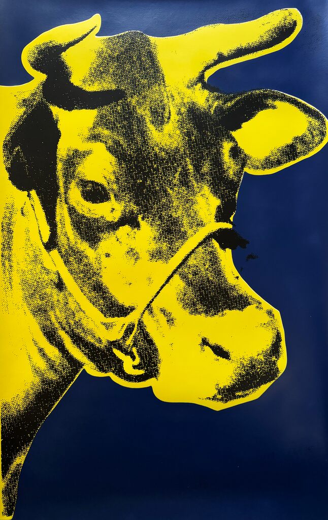 Manhattan Cow (Blue) - FRAMED, image 1