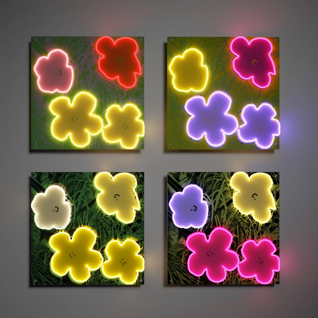 Andy Warhol, Flowers Deluxe LED Neon Sign (set of 4), 2022