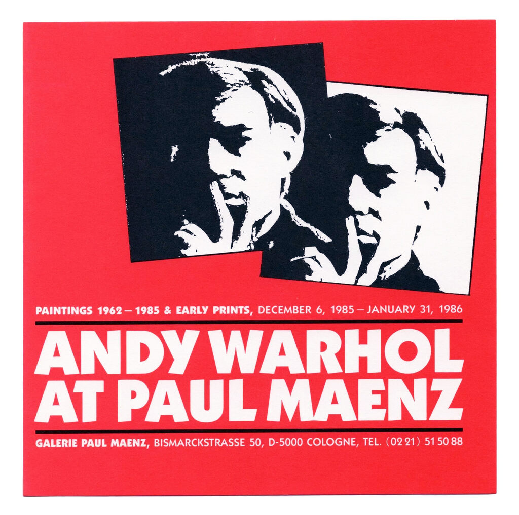 Andy Warhol Paul Maenz Gallery 1985 (announcement), image 1