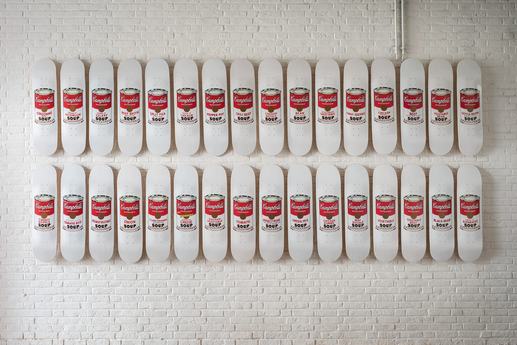 Andy Warhol, Campbell's Soup Cans (Set of 32 skateboards) + Campbell's Soup Can (Box), 2016