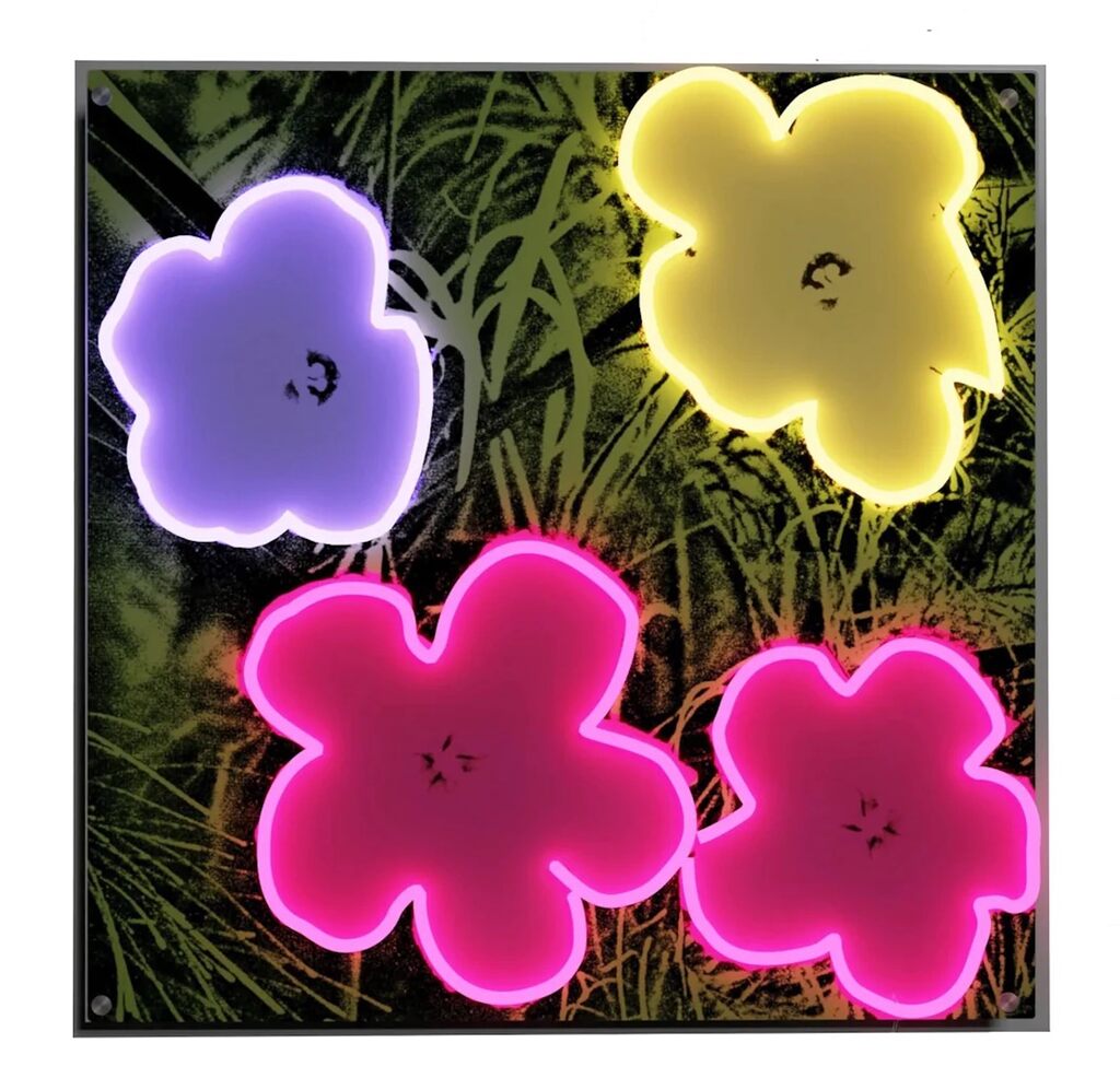 Andy Warhol, Andy Warhol - Estate Authorized - Neon Flowers lighted Wall Hanging/Sign, 2022