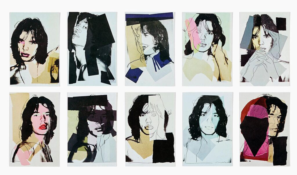 Andy Warhol, Andy Warhol Mick Jagger (portfolio of 10 Warhol Leo Castelli announcements), 1975