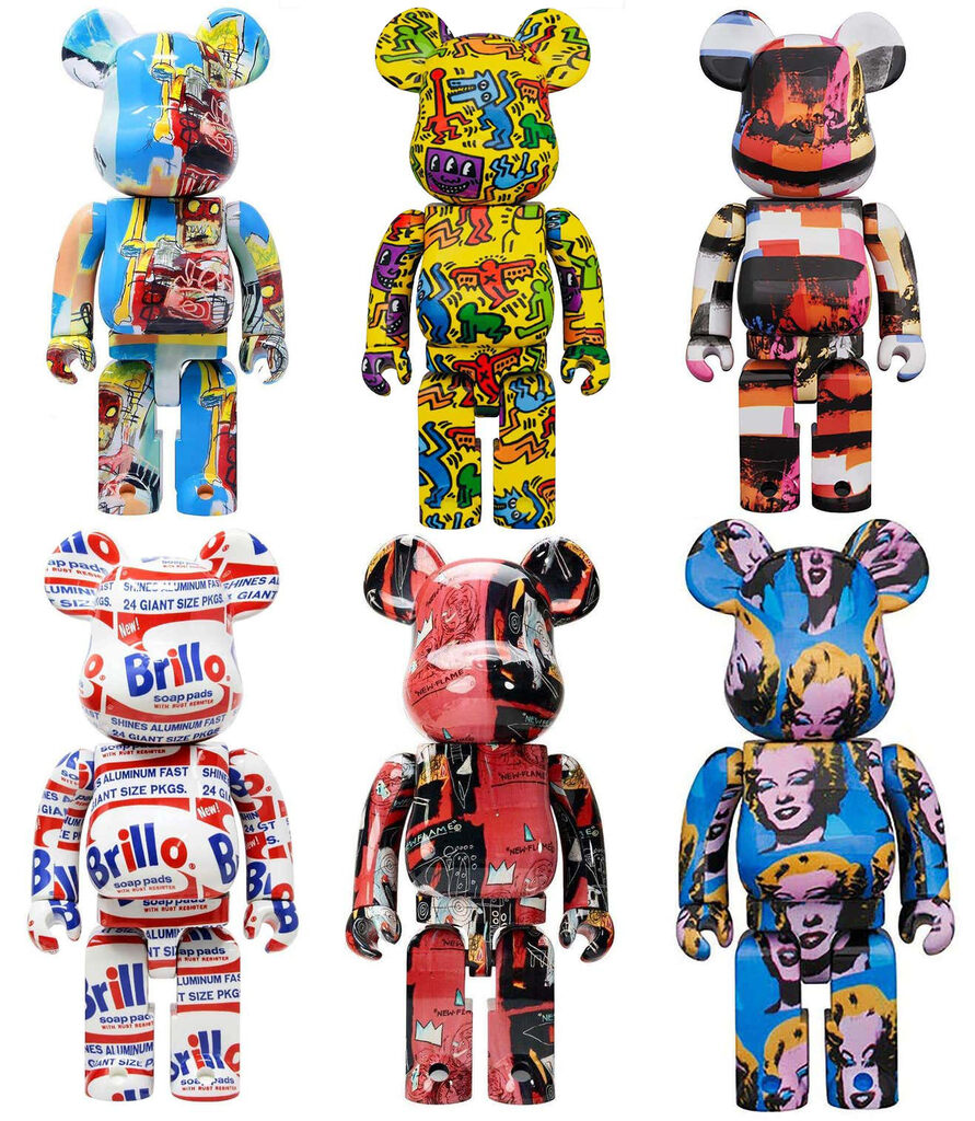 Andy Warhol, Basquiat Warhol Haring Bearbrick 400%: set of 6 works (Basquiat BE@RBRICK) 2019-2021, 2019-2021