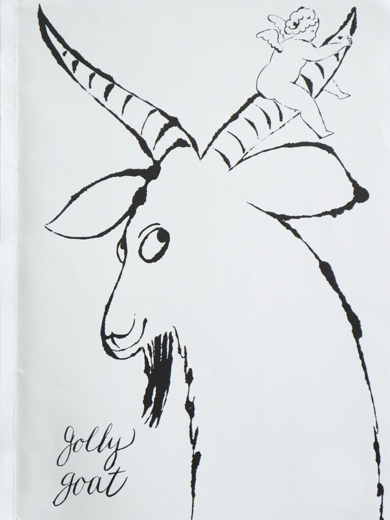 1990 Andy Warhol Colouring Book - Golly Goat (Matted), image 1