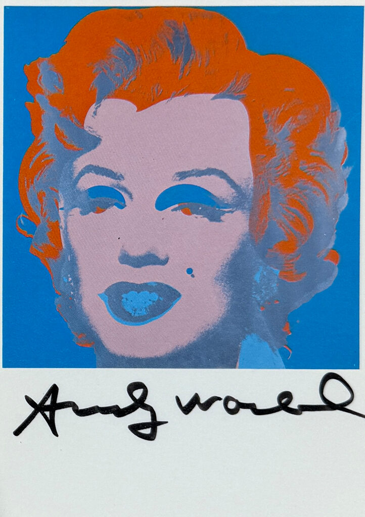 Andy Warhol, Marilyn signed postcard, 1964