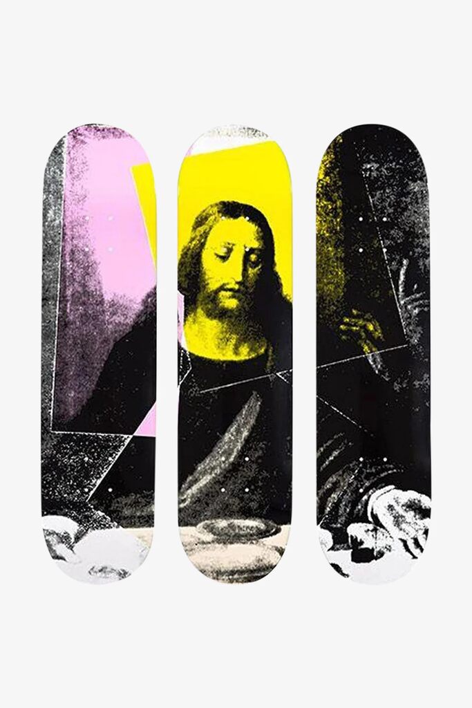 Andy Warhol, JESUS- THE LAST SUPPER TRIPTYCH SKATEDECKS, 2015