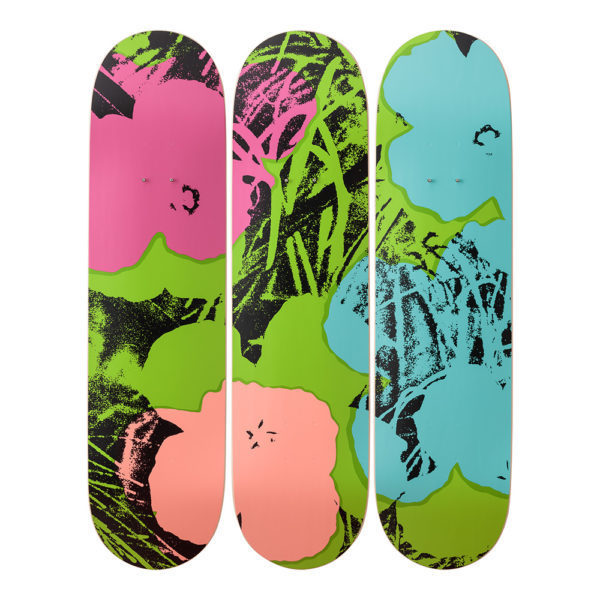 Flowers (Green/Pink) Limited Edition Skateboard Deck Triptych, image 1