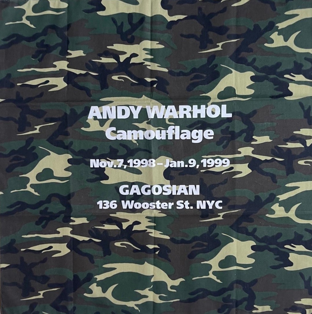 Andy Warhol, Camouflage Exhibition Gagosian Gallery Announcement Scarf/Bandana, 1998