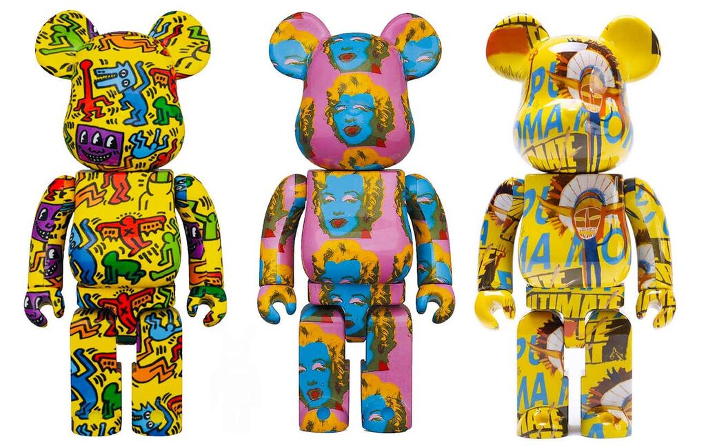 Andy Warhol, Keith Haring, Andy Warhol, Jean-Michel Basquiat Bearbrick 400%: set of 3 works 2019-2021, 2019-2021