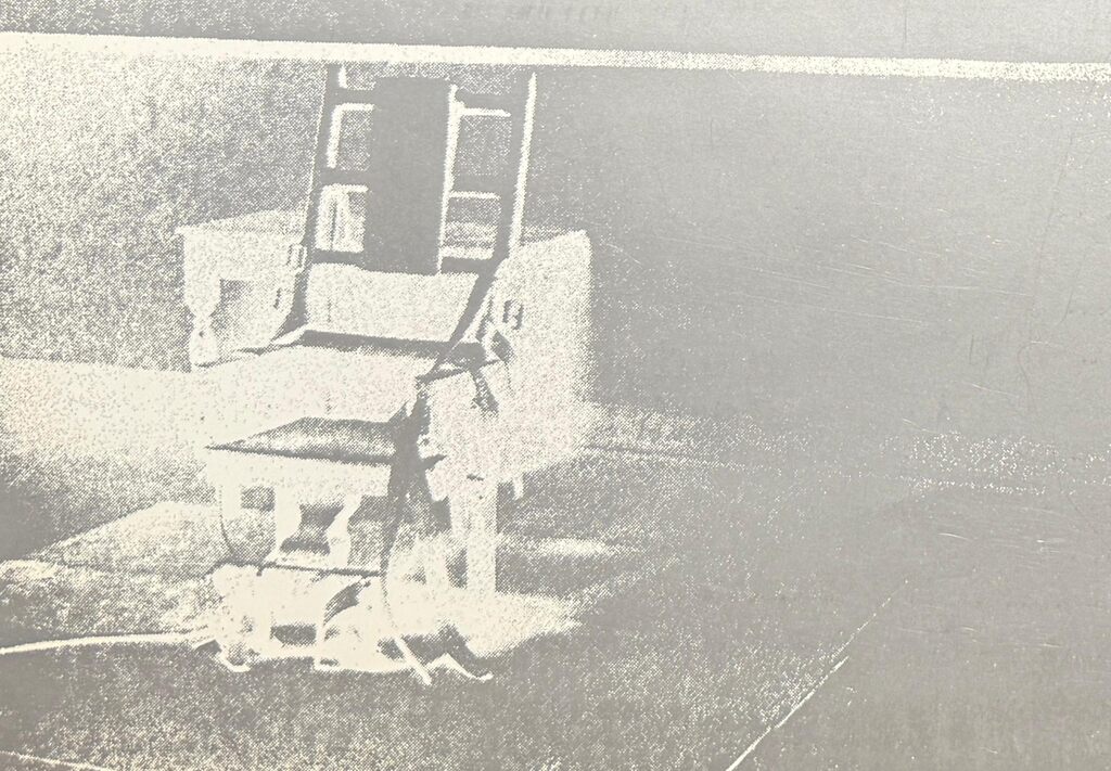 Andy Warhol Electric Chairs announcement 1972, image 1