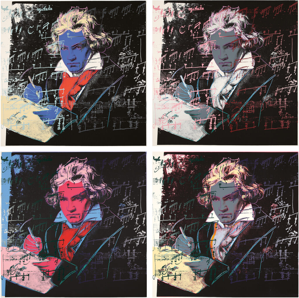 Andy Warhol, "Beethoven" - complete set of 4 Screenprints in colours, 1987