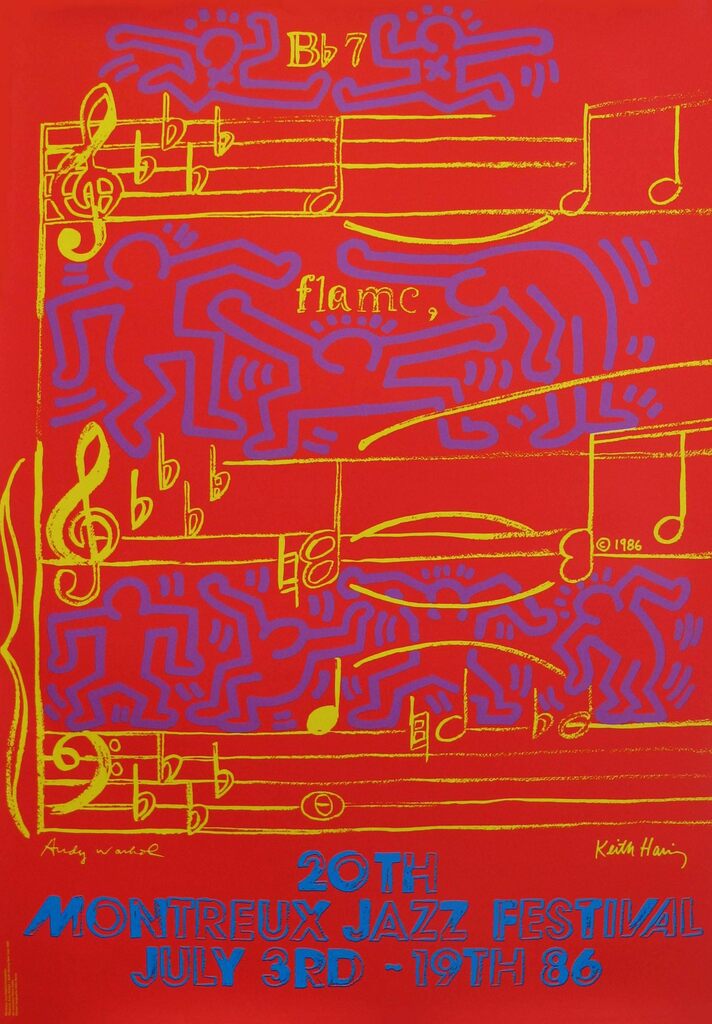 Andy Warhol, Andy Warhol Keith Haring Montreux Jazz poster 1986, 1986
