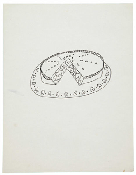 Andy Warhol, Pie With Hearts, 1951