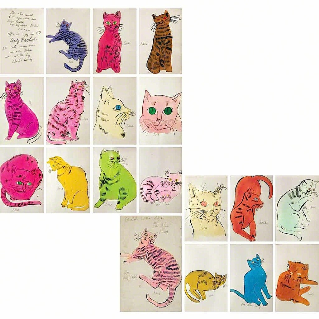 Andy Warhol, 25 Cats Name(d) Sam and One Blue Pussy, 1954