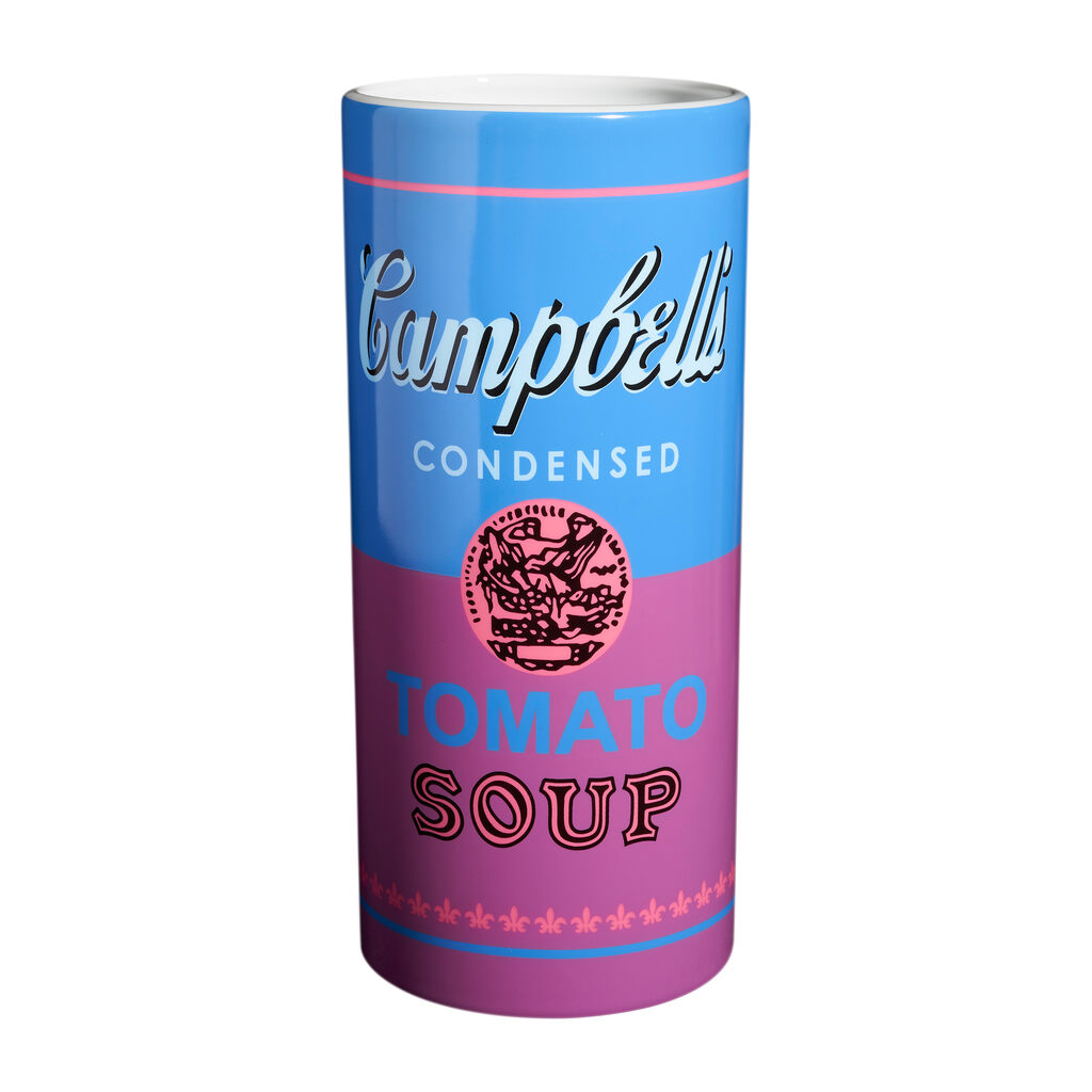 Andy Warhol, Campbell's Soup Can Limoges Porcelain Vase, Blue/Purple, 2026