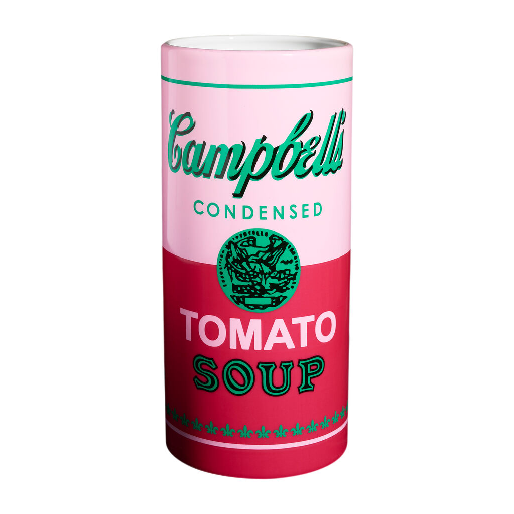 Andy Warhol, Campbell's Soup Can Limoges Porcelain Vase, Pink/Red, 2026