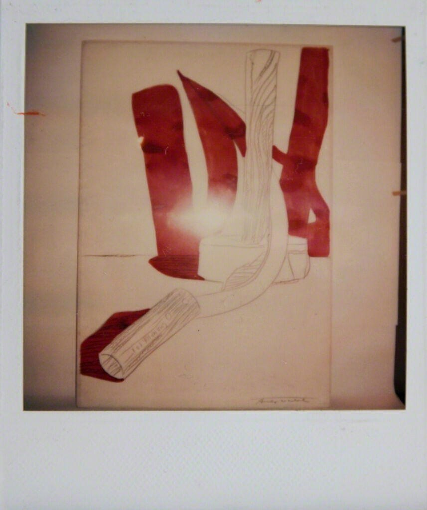 Polaroid Photograph of Hammer and Sickle Painting Detail, image 1