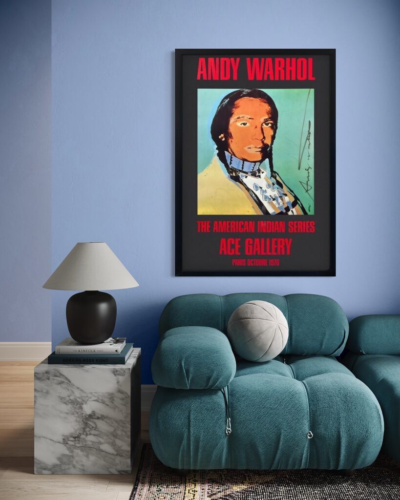 Andy Warhol, Ace Gallery Exhibition Poster "The American Indian Series" Black (Signed), 1976