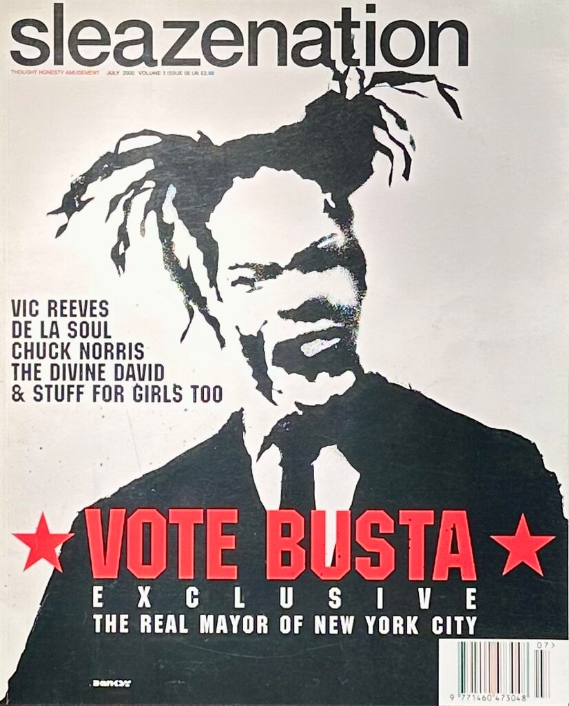 Banksy, Sleazenation Magazine with Banksy "Busta Rhymes" Cover, 2000
