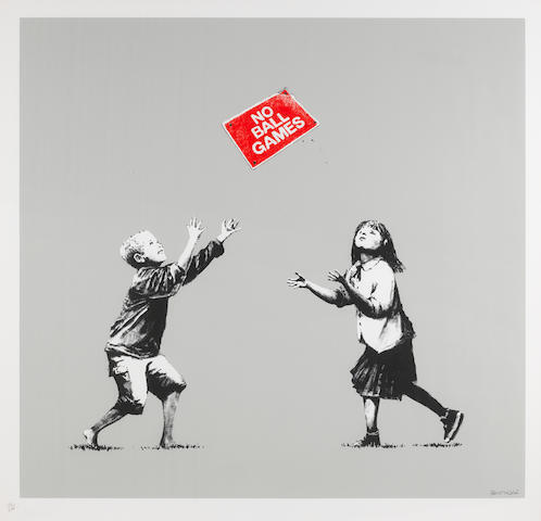Banksy, No Ball Games Grey, 2010