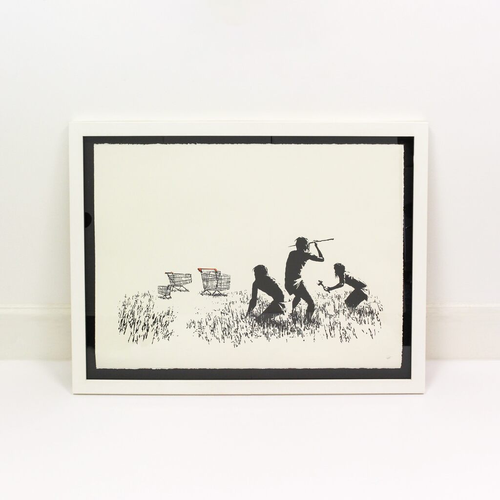 Banksy, Trolleys (Black and White) (Unsigniert), 2007