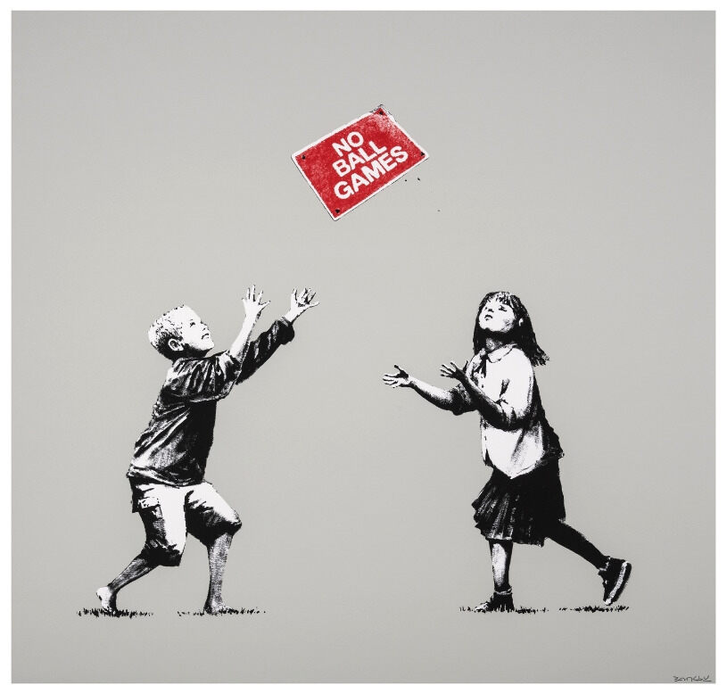 Banksy, No Ball Games - Grey (Signiert), 2009