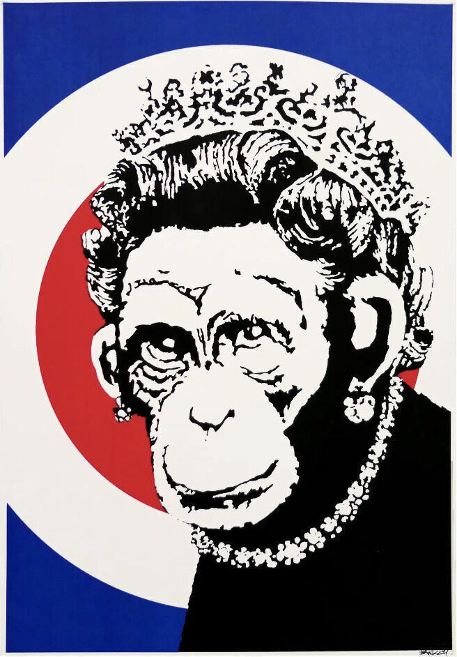 Banksy, Monkey Queen, 2003