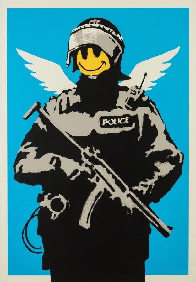 Banksy, Flying Copper, 2003