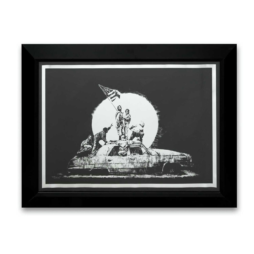 Banksy, Flag (Silver), 2006