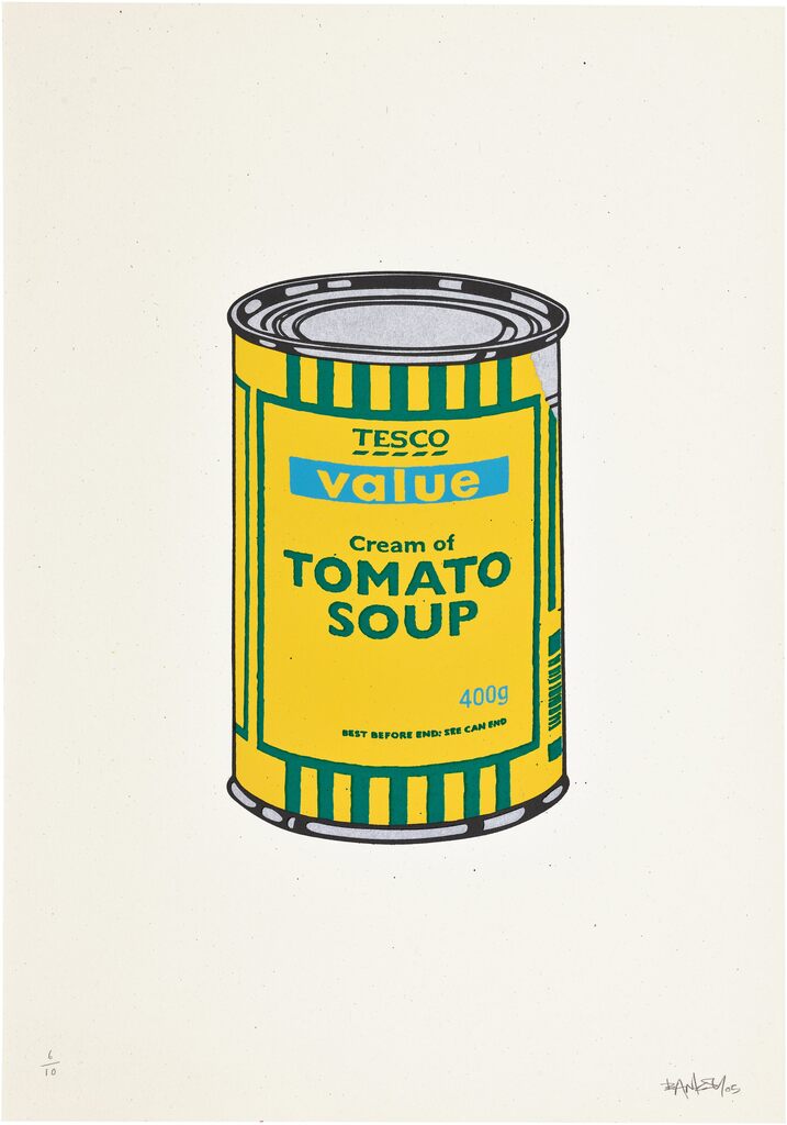 Banksy, Soup Can (Yellow/Emerald/Blue), 2005