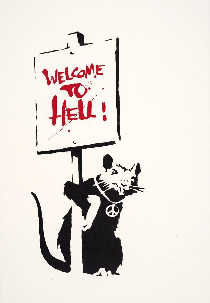 Banksy, Welcome To Hell (Red), 2004