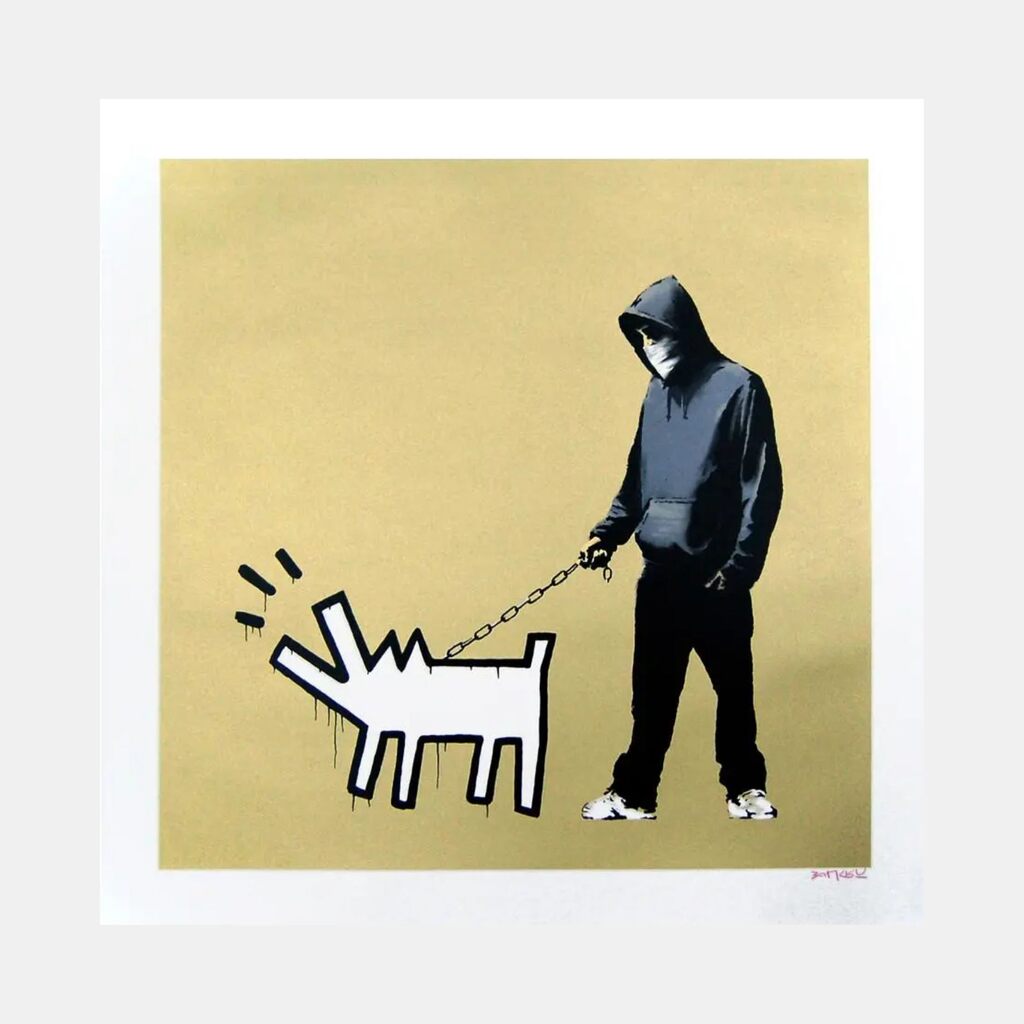 Banksy, Choose Your Weapon (Gold), 2010