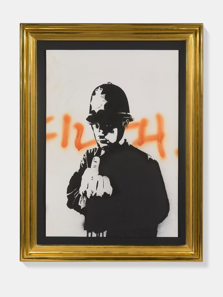 Banksy, RUDE COPPER ('FILTH' - UNIQUE PAINTING), 2002-2003
