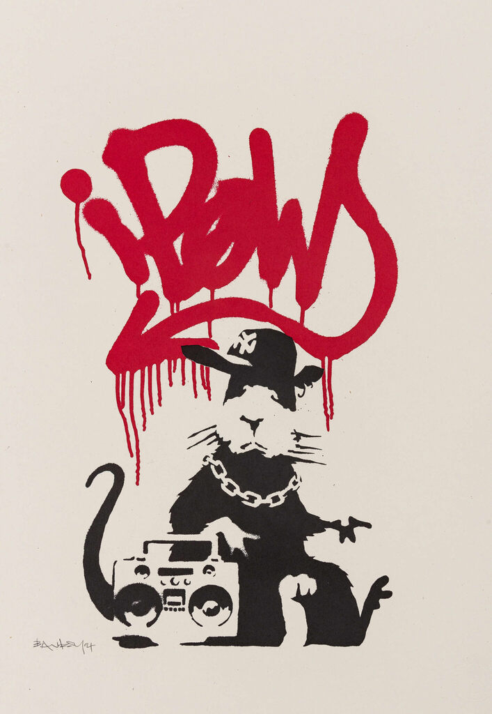 Banksy, Gangsta Rat (Signed), 2004