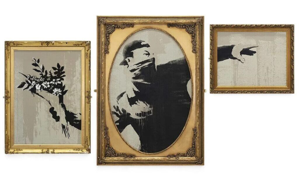 Banksy, Thrower Triptych (VIP), 2019